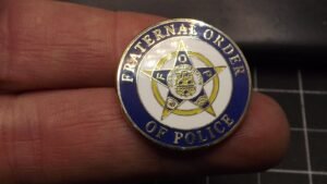 Fraternal Order of Police (FOP) enameled lapel pin