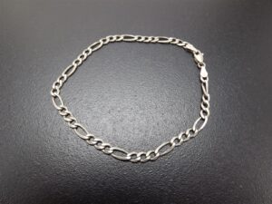 Vintage Sterling Silver Figaro Link Bracelet – Solid .925 Silver Chain Bracelet 8.5″ Long, 4.7 Grams