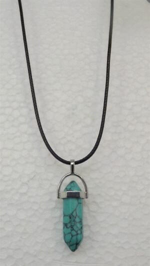Tootie Ott Designs Turquoise Color Pendant on Black Cord – Handmade Southwest Style Necklace, 18″