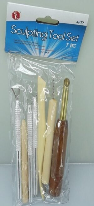 7-Piece Sculpting Tool Set – Clay and Wax Scrapers, Shapers, Smoothers and Probe Tools with Coated Ends