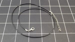 Black Faux Leather Braided Cord Necklace 18″ – Silver Tone Clasp Neck Chain for Pendants, Unisex