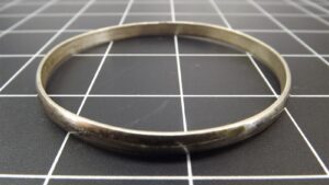 Vintage Silver Tone Half Round Bangle Bracelet – Smooth Polished Bangle, 2.5″ Inner Diameter