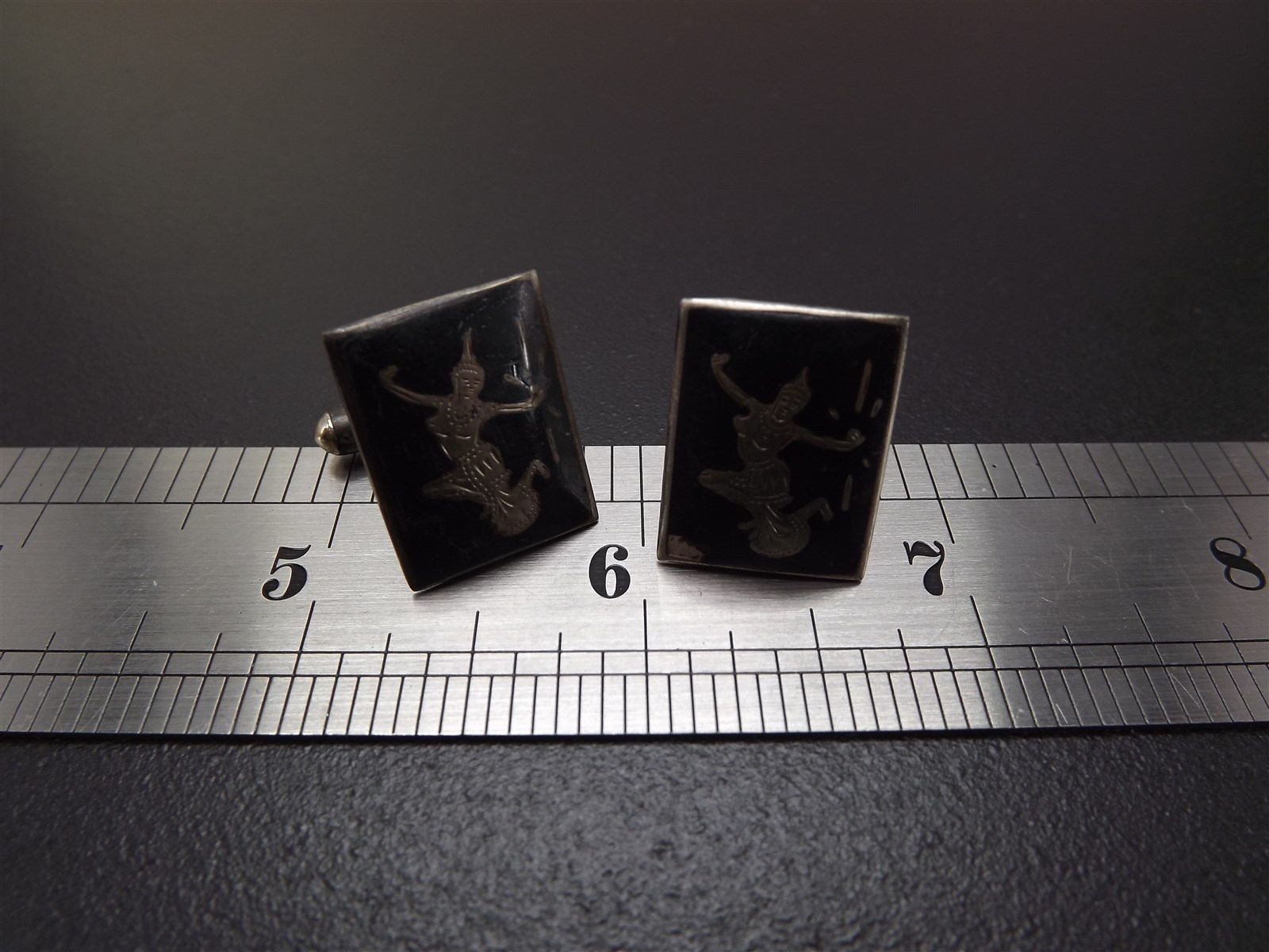 57 1280.jpg Vintage Sterling Silver Thai Siam Angel Cufflinks – Solid .925 Siamese Dancer Men’s Cuff Links, 7 Grams