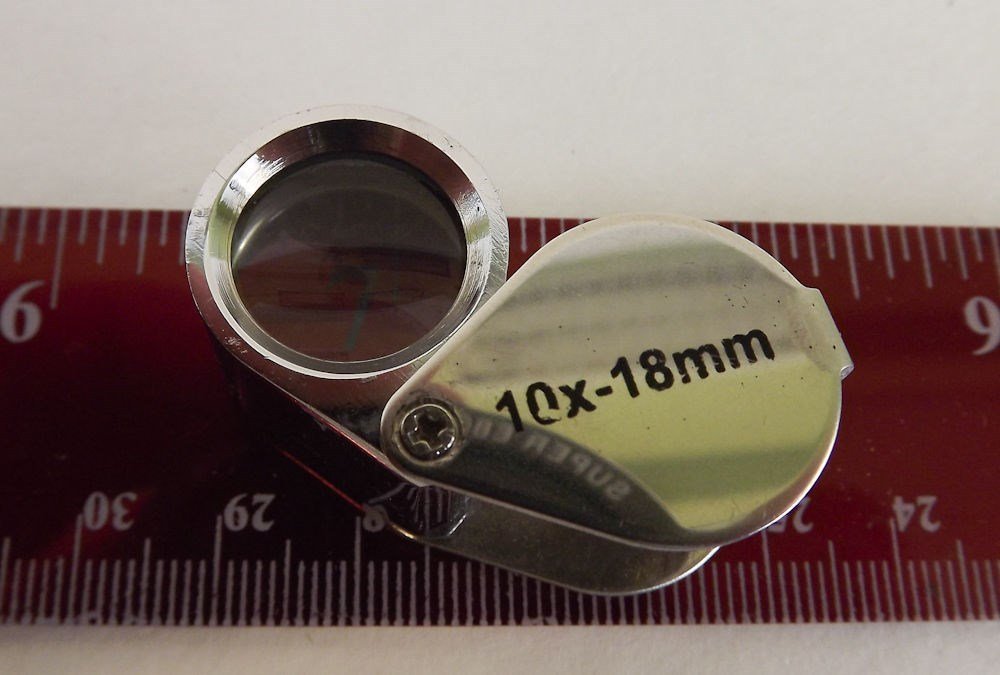 57 1383.jpg 10X Jewelers Loupe 18mm Glass Lens – Pocket Gem, Diamond and Coin Magnifier for the Jewelry Trade