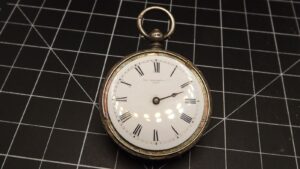 Antique The Farringdon Sterling Silver Key Wind Pocket Watch – London Hallmarked, Parts or Repair