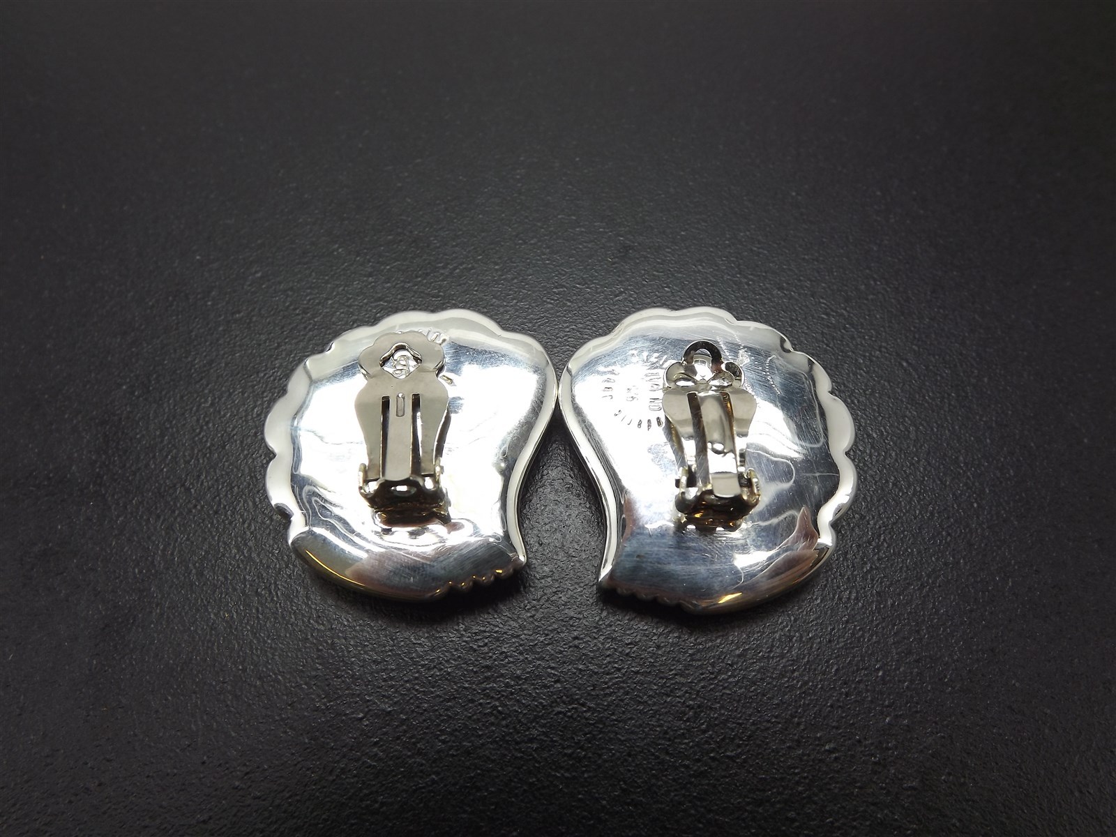 57 1613.jpg Vintage Sterling Silver Large Seashell Clip On Earrings – Solid 925 Shell Design Statement Clip Earrings, 23.6g