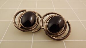 Sterling Silver 925 Oval Black Onyx Clip On Earrings – Bold Statement Clip Earrings, 17.2 Grams
