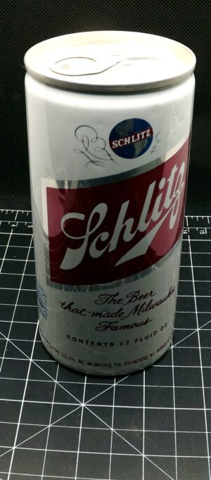 Vintage Schlitz Beer Can 12 oz Pull Tab – The Beer That Made Milwaukee Famous, Empty Breweriana Collectible