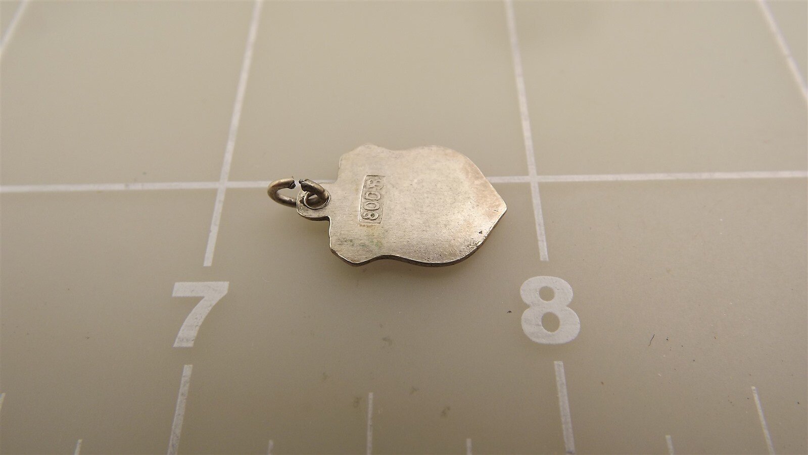 57 1812.jpg 800 Silver Wiesbaden Germany Travel Charm Pendant – Souvenir Bracelet Charm, Stamped 800, 1.2 Grams