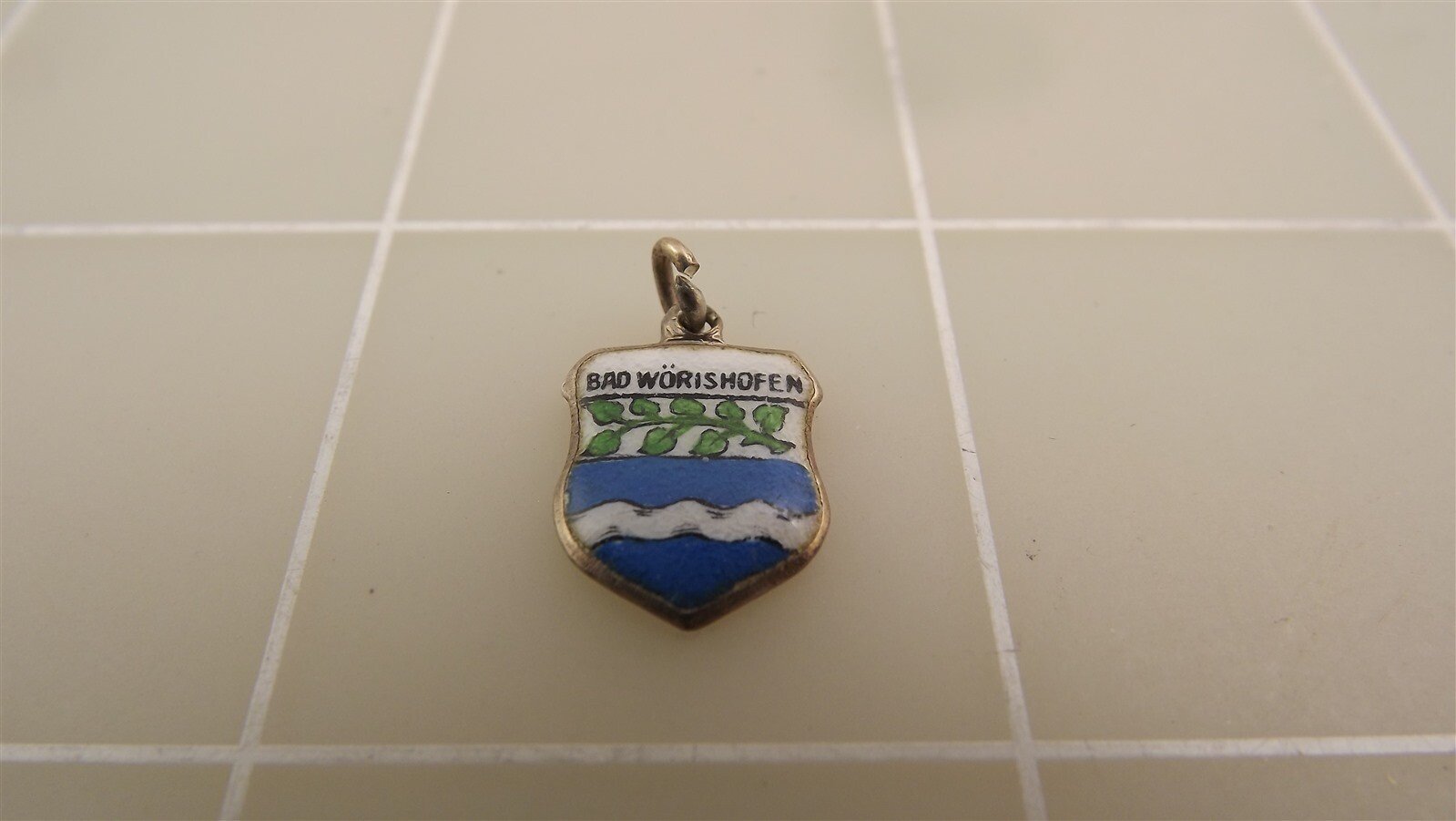 57 1840.jpg 935 Silver Bad Worishofen Germany Travel Charm Pendant – Souvenir Bracelet Charm, Stamped 935, 1.1 Grams