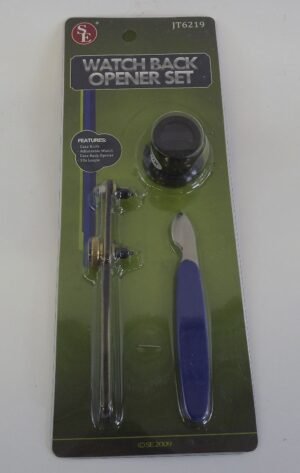 Watch Repair Tool Set 3-Piece – Case Knife, Adjustable Case Back Opener and 10x Eye Loupe for Watch Batteries