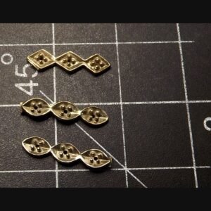 14K White Gold Filigree Connector Links Lot of 3 – NOS Jewelry Findings, Granulated, 1.6 Grams