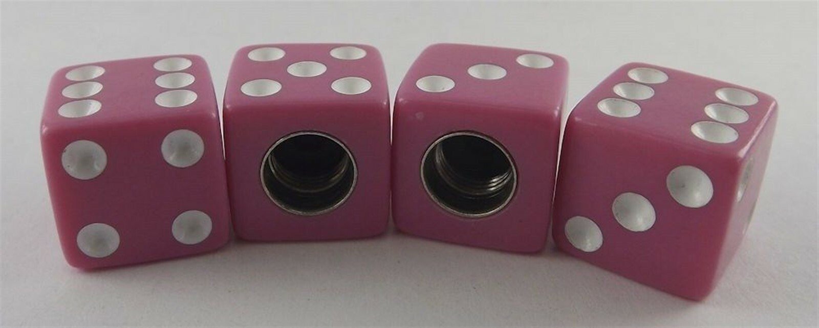 57 2214.jpg Pink Dice Valve Stem Caps 4-Piece Set – VW, Rat Rod, Car, Truck and SUV Schrader Tire Valve Caps
