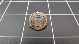 Vintage Little System Cross & Crown Community Religious Lapel Pin – Bronze Tone Christian Church Pin