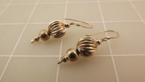 Sterling Silver 925 Graduated Ball Dangle Earrings – Bead Drop Earrings, Stamped 925, 2.6 Grams