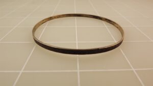 Sterling Silver Textured Design Bangle Bracelet – Thin Stackable Silver Bangle, 2-5/8″ Diameter, 6.7 Grams