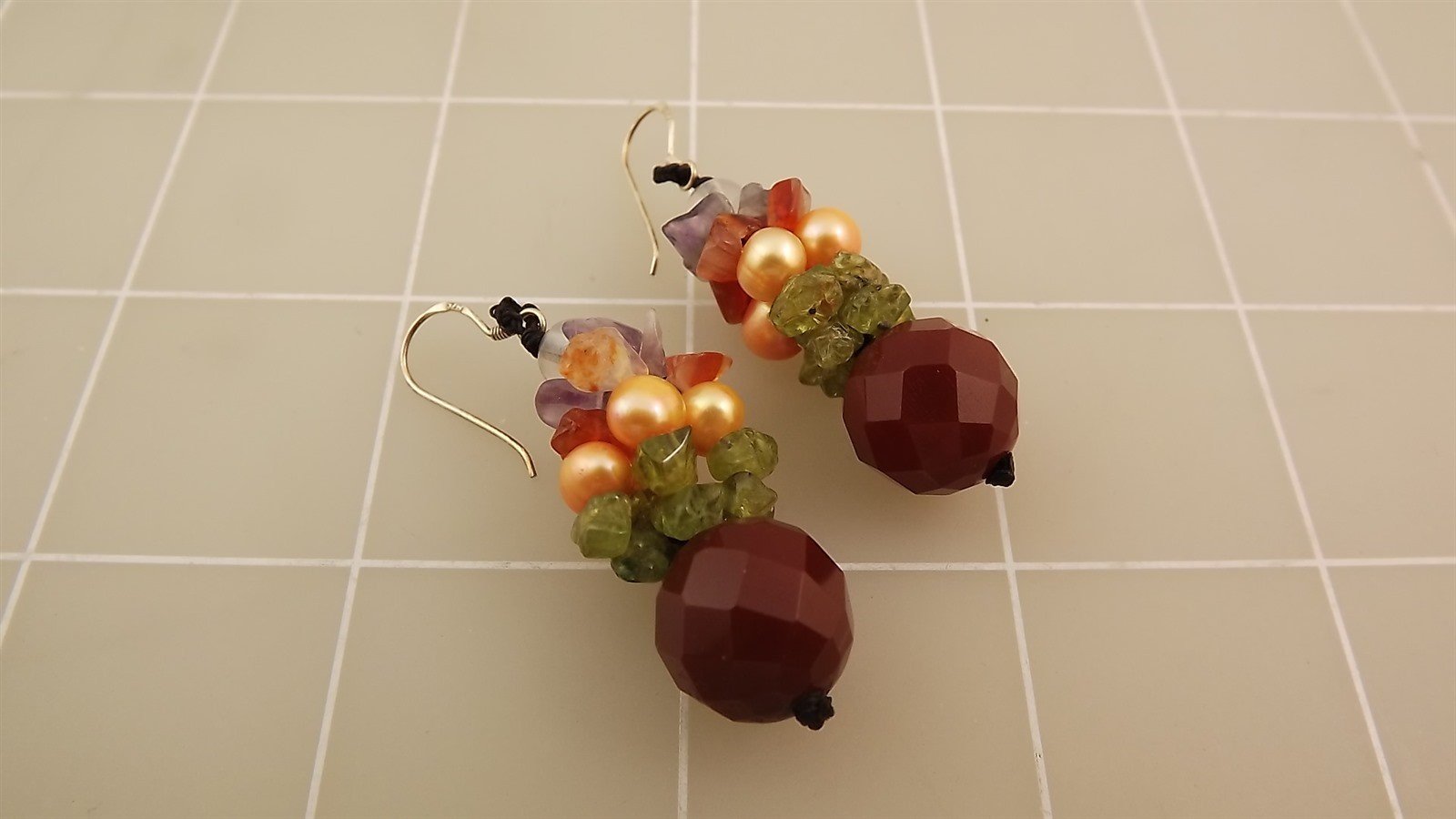 57 2512.jpg Sterling Silver 925 Beaded Dangle Earrings – Handcrafted Silver Bead Drop Earrings, Stamped