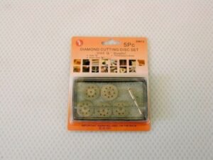 Diamond Cutting Disc Set 5 Piece – Grit 200 Rotary Tool Cut Off Wheels for Jewelers, Metal, Glass and Tile