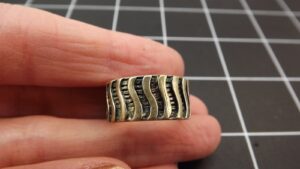 Sterling Silver 925 Wide Patterned Wedding Band Ring – Textured Silver Band, 6.0 Grams Estate Jewelry