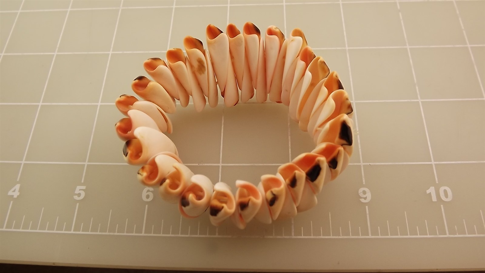 57 2651.jpg Pretty Pink Beaded Shell Stretch Bracelet – Handcrafted Stretchy Shell Bead Bracelet, 3″