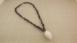 Beaded Amethyst & White Quartz Stone Necklace – 18″ Handcrafted Purple Gemstone Bead Necklace