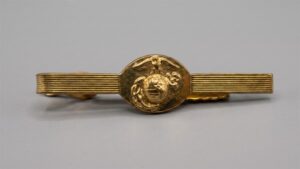 Vintage USMC Eagle Globe & Anchor Tie Bar – Gold Tone Marine Corps Tie Clip, UT Diamond Maker Mark