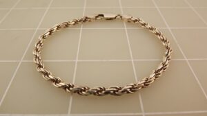 Sterling Silver 925 Twisted Rope Bracelet – 7.5″ Classic Rope Chain Bracelet, Stamped 925, 8.2 Grams