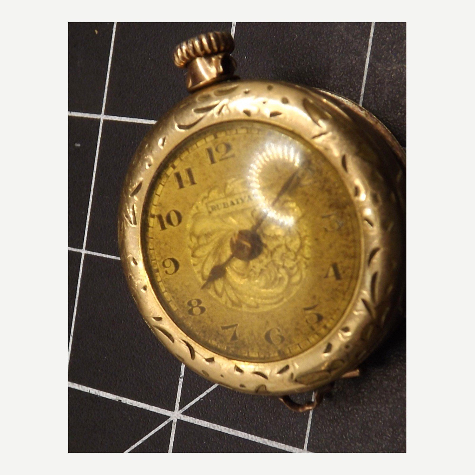 57 2849.jpg Antique Rubaiyat 15 Jewel Swiss Ladies Pendant Watch – 25 Year Gold Filled Hunter Case, Early 1900s, As Is