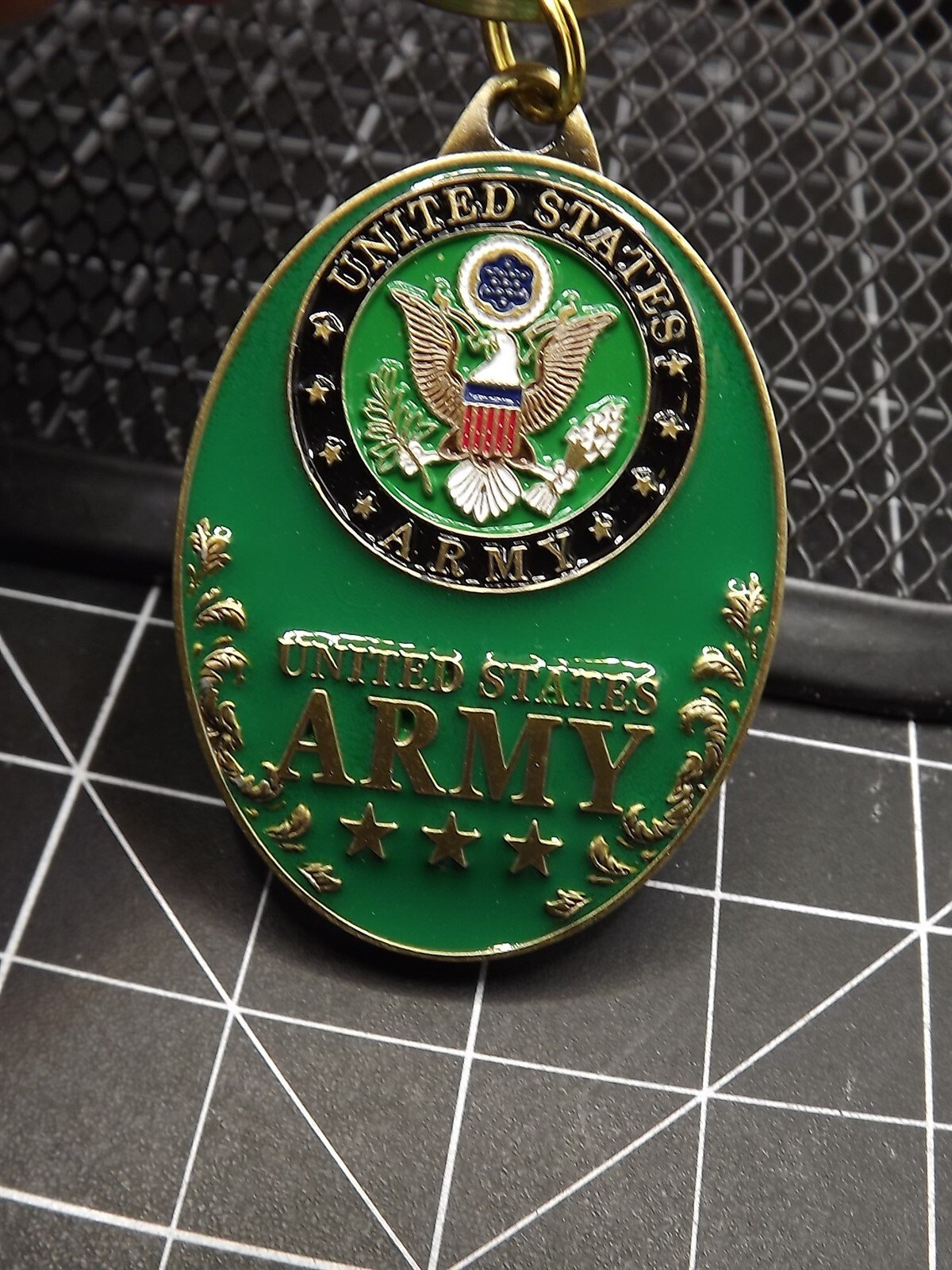 57 3052.jpg United States Army Logo Pewter Enamel Key Ring – U.S. Army Keychain, Soldier & Veteran Gift Key Fob