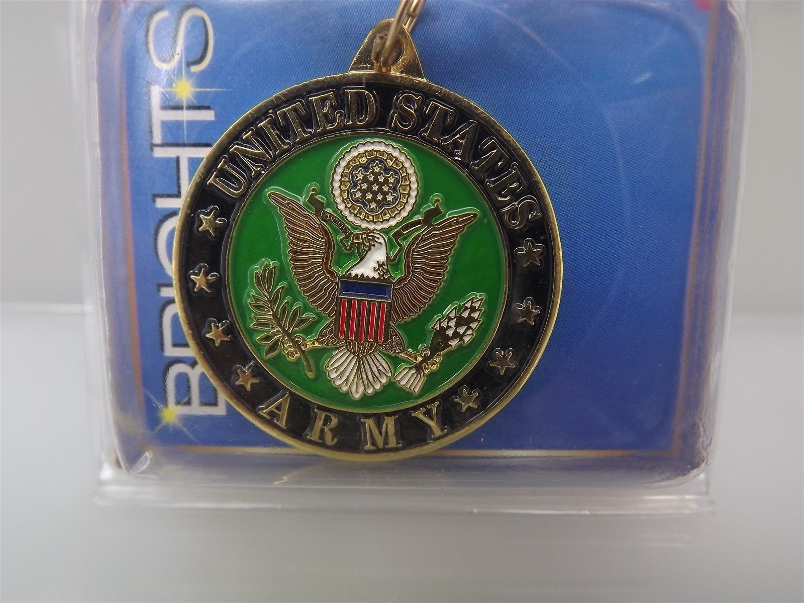 57 3070.jpg United States Army Logo Gold Color Pewter Enamel Key Ring – U.S. Army Keychain, Veteran Gift Key Fob