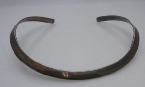 Vintage Sterling Silver 925 Freeform Oval Choker Necklace – Signed Modernist Silver Collar, 26.4 Grams