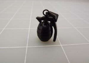 Black Stainless Steel Hand Grenade Pendant 1-3/8″ – Military Style Grenade Necklace Charm, 12.9 Grams
