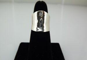 Sterling Silver 925 High Shine Wide Tapered Ring – Size 7, 3/4″ Wide Polished Band, 6.2 Grams