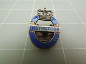 Vintage British Civil Defence Instructor Enamel Buttonhole Badge 1-3/8″ – UK Civil Defense Lapel Pin