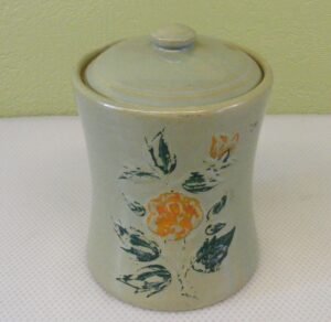 Antique Hand Painted Stoneware Crock Marked USA – 10″ Floral Pattern Crock from the Effie Mona Mack Estate