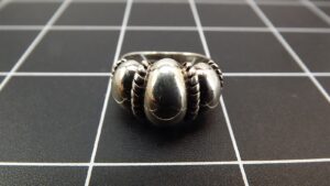 Sterling Silver 925 Fluted Free Form Ring – Modern Sculptural Band Size 9, 4.8 Grams
