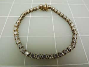 Sterling Silver Round Clear Stone Tennis Bracelet – 40 CZ Stones, 7 1/2″ Long, 8.6 Grams