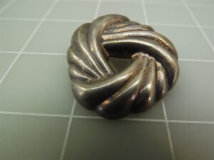 Vintage Sterling Silver 925 Woven Wreath Design Brooch Pin – Round Circle Pin, 1 1/2″, 9.4 Grams