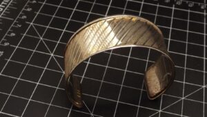 Italian Sterling Silver 925 Ribbed Cuff Bangle Bracelet – Made in Italy Textured Pattern, 14.5 Grams