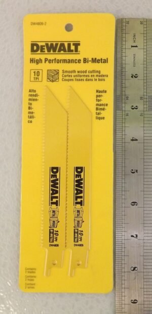 DeWalt DW4806 Bi-Metal Reciprocating Saw Blades 2-Pack – USA Made Recip Blades, Set of Two
