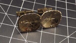 Retro Mid-Century Cuff Links for Men – Vintage 1950s–1970s Pair, Toggle Back, Groomsman Gift Idea