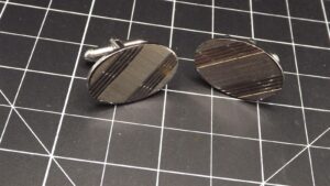 Vintage Men’s Dress Cufflinks – Mid-Century Modern Retro Pair, Toggle Back Closures, Collector Piece
