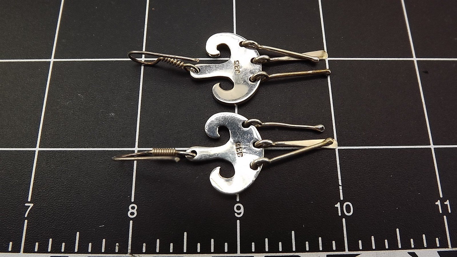 57 486.jpg Sterling Silver 925 High Shine Free Form Dangle Earrings – Polished Modern Drop Earrings 2.25″, 9.0 Grams