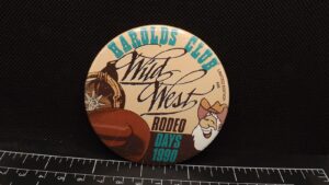 Harolds Club Wild West Rodeo 1980 Pinback Button – 3″ Reno Nevada Casino Rodeo Memorabilia, Mack Estate