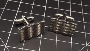 Vintage Pair of Men’s Cufflinks – Mid-Century Retro Style 1950s–1970s Era, Toggle Back French Cuff