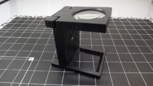 3X Illuminated Folding Magnifier 2″ Glass Lens with Ruler Base – LED Pocket Magnifier for Jewelry and Reading