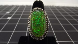 Vintage Sterling Silver 925 Foil Back Opal Ring Size 6.5 – Unique Statement Ring, 10.1 Grams