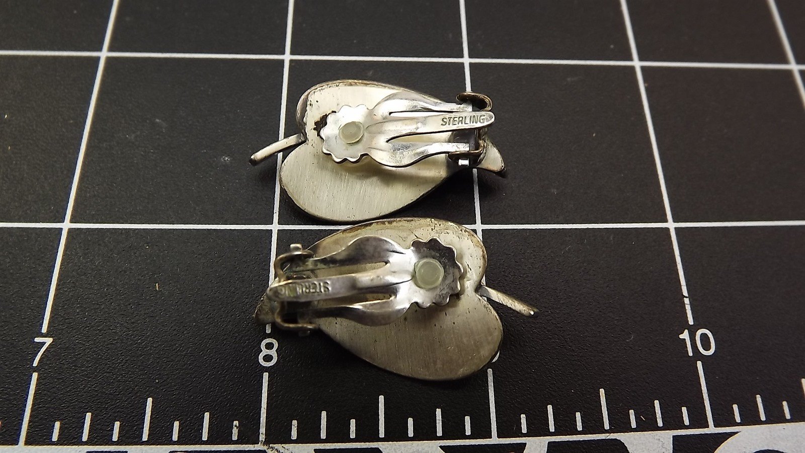 57 696.jpg Vintage Sterling Silver Leaf Design Clip On Earrings – Classic Silver Leaf Clip Earrings 1.25″, 8.7 Grams