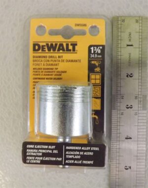 DeWalt DW5586 Diamond Drill Bit 1-3/8″ – Diamond Core Hole Saw Bit for Tile, Glass and Stone