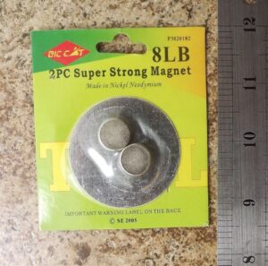 Neodymium Rare Earth Magnets 1/2″ x 3/16″ Two-Piece Set – Super Strong 8 lb Pull Disc Magnets for Craft and Shop
